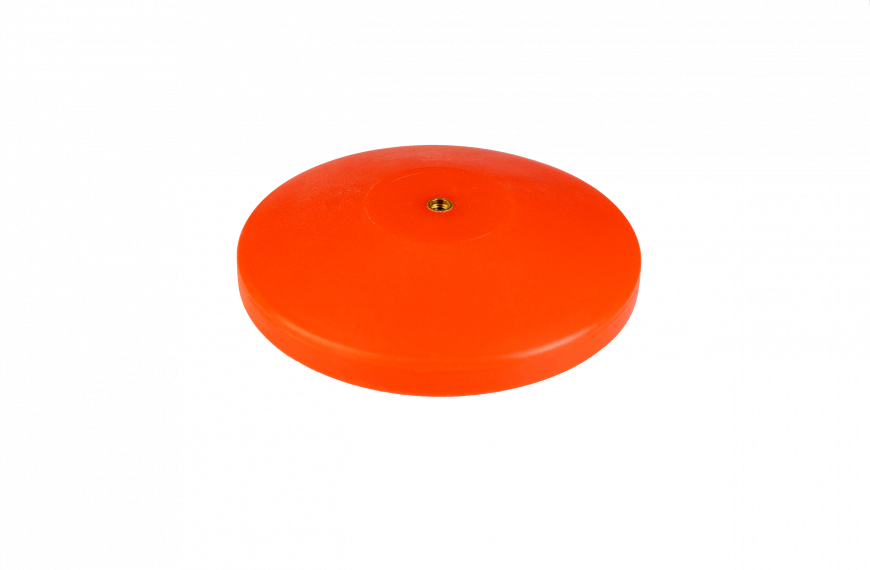 Oranje platte sierknop (inwendig/M8)