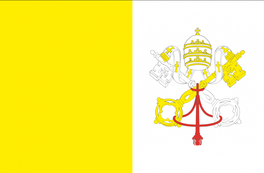 Vlag Vaticaanstad (met wapen)