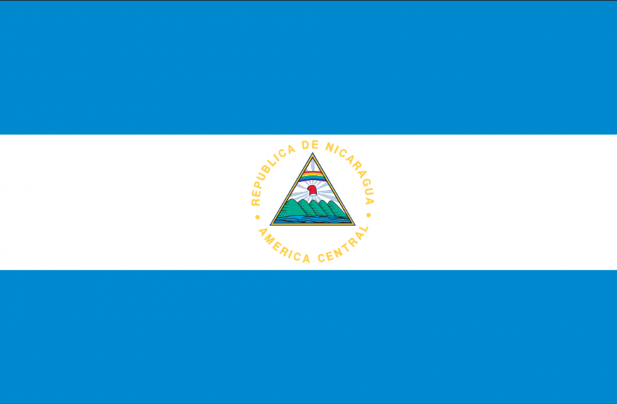 Vlag Nicaragua (met wapen)