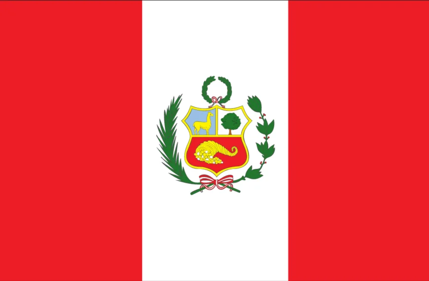 Vlag Peru (met wapen)
