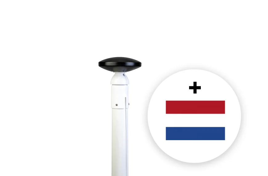 Luxe polyester conische vlaggenmast 6 meter incl. kantelanker, inwendige vlaggenlijn (ISS) en gratis NL-vlag