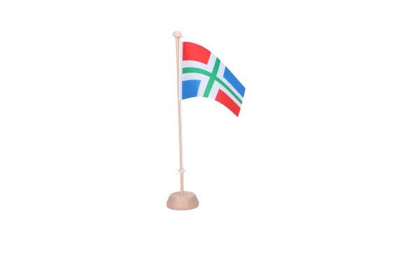 Tafelvlag Groningen op standaard, ideaal voor kantoor, gemeente, bedrijf, balie of vergadertafel.