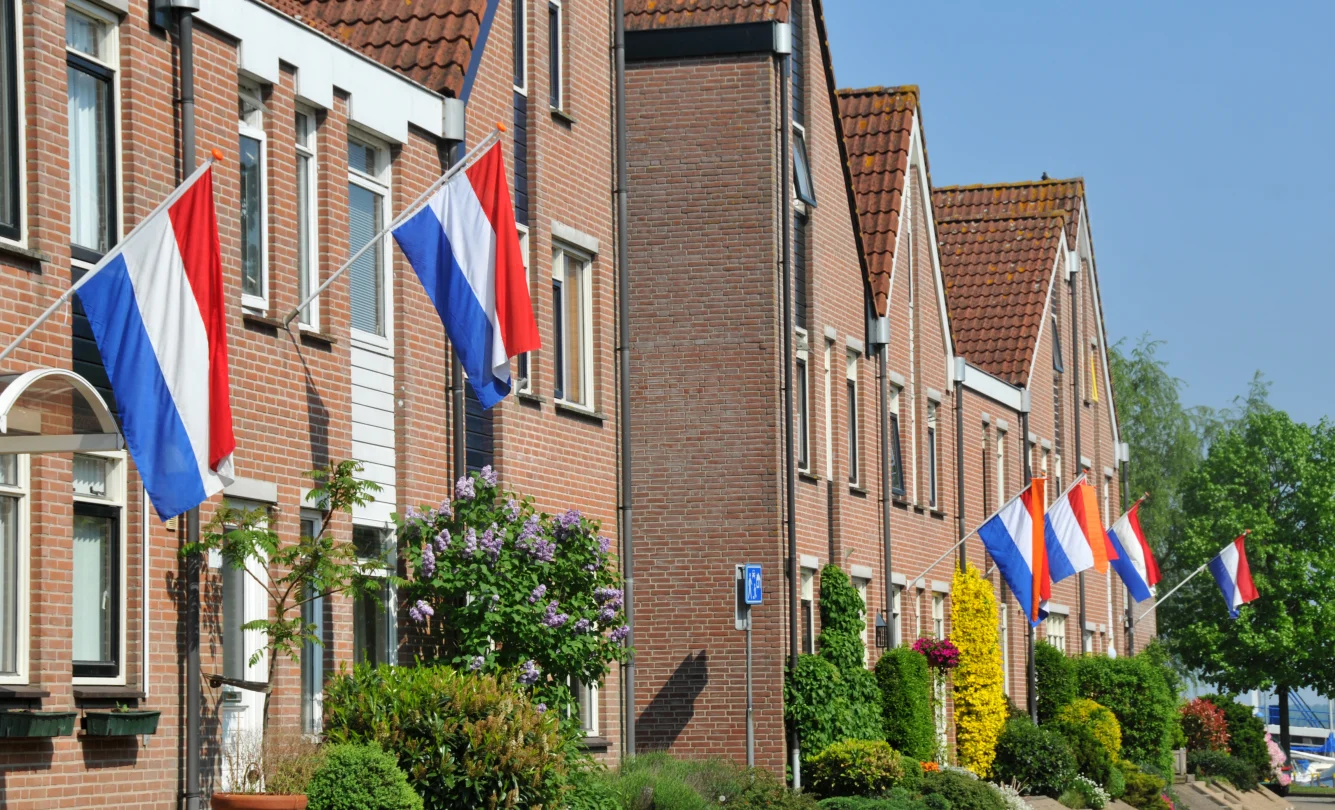 Polyester vlaggenmast aan gevels