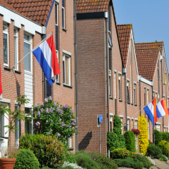 Polyester vlaggenmast aan gevels