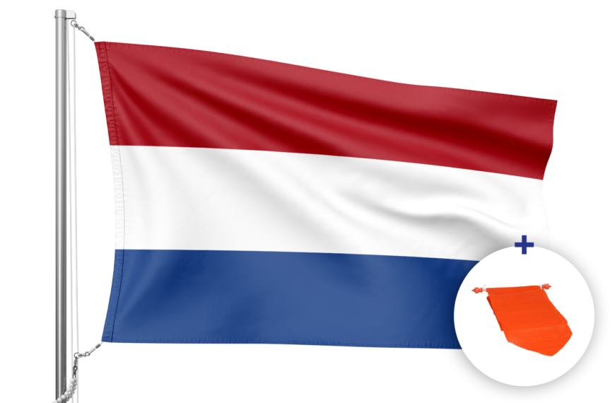Nederlandse vlag met bijpassende Oranje wimpel