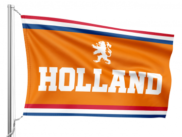 Vlag Holland met Nederlandse oranje kleuren