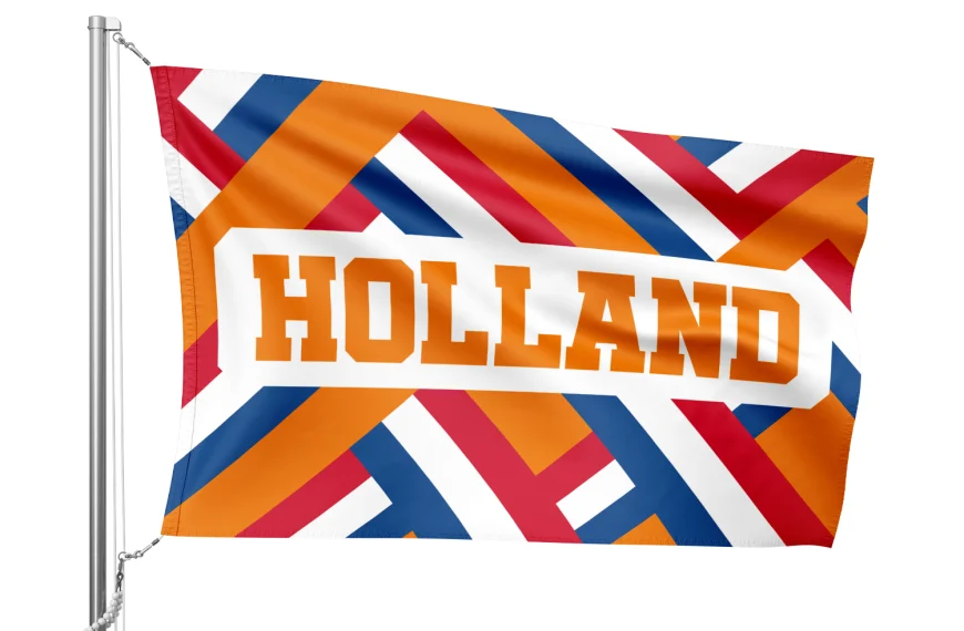 Vlag Holland met oranje motief van Nederlandse kleuren