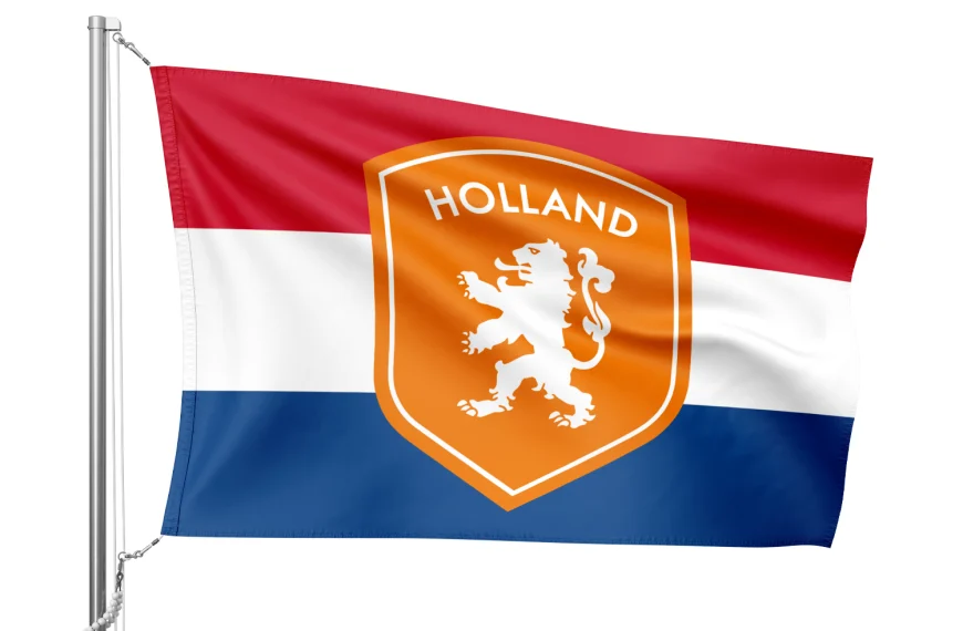 Nederlandse vlag met oranje schild