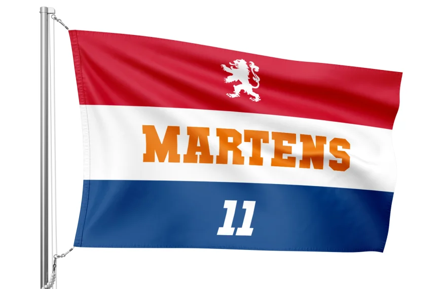 Nederlandse oranje vlag met eigen opdruk!