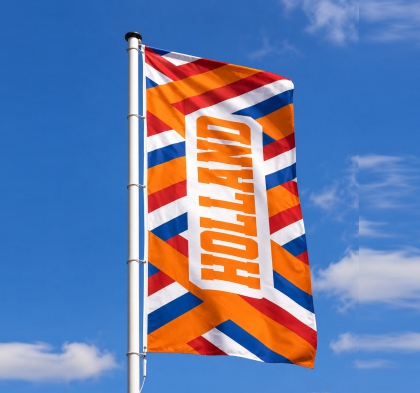 Banier met oranje motief van Nederlandse kleuren