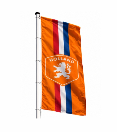 Oranje banier met Nederlands schild